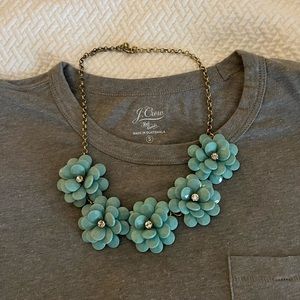 J. Crew Factory Blue Flower Statement Necklace